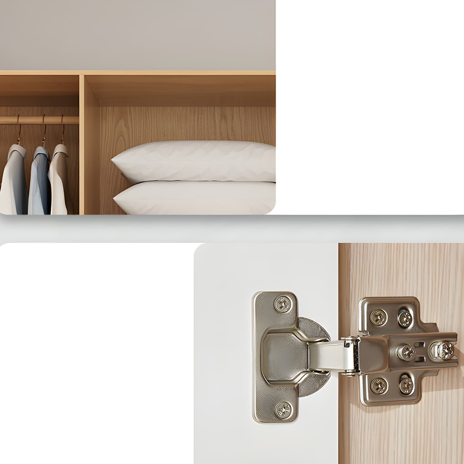 Contemporary Style Wardrobe Wooden Bedroom Closet with Hinged Door - image 7