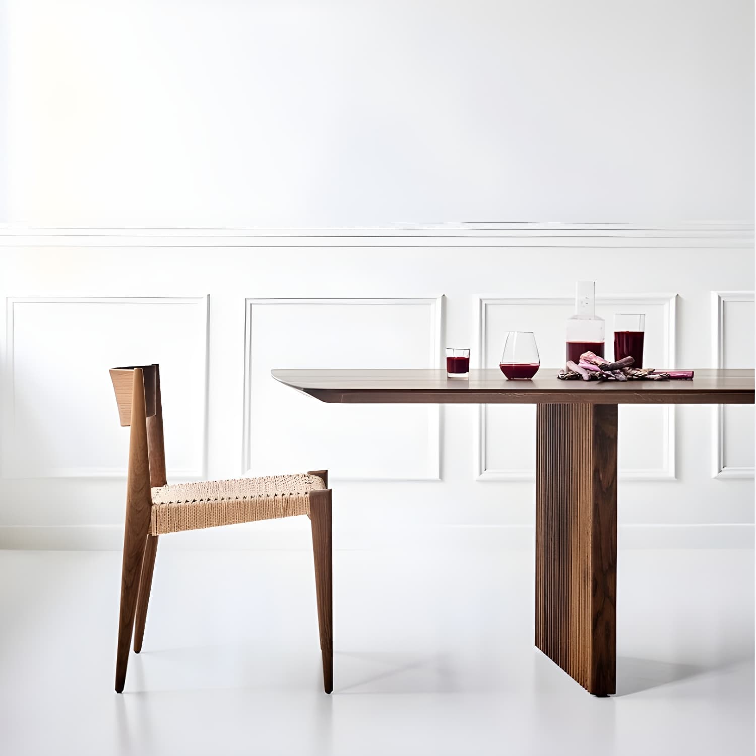 Pine Solid Wood Dining Site Table Modern Rectangle Double Pedestal Dining Table - image 9