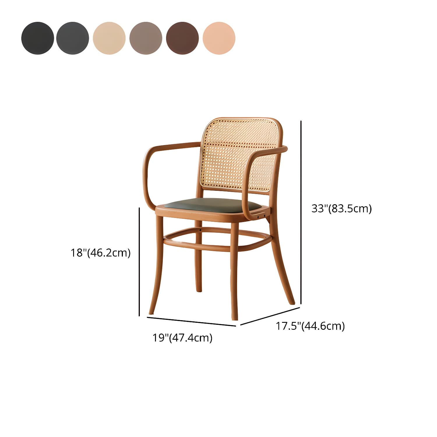 Traditional Style Dining Chair Solid Wood Cane Back Dining Room Chair - image 28