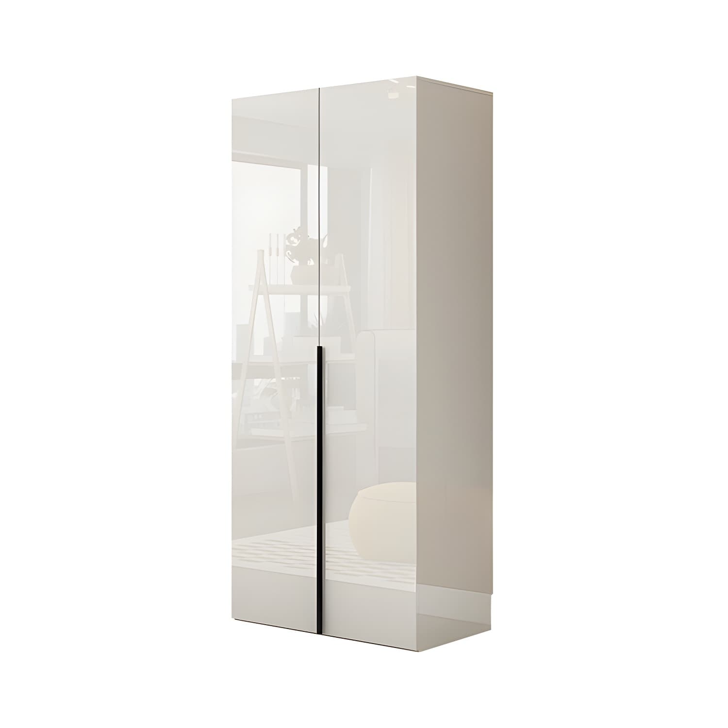 Solid Wood White Wardrobe Armoire with Drawers, Clothing Rod, and Shelves - image 5