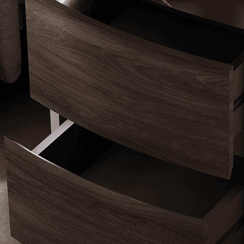 Contemporary Sintered Stone Countertop 2 Drawers Nightstand With Drawer Organization - image 12