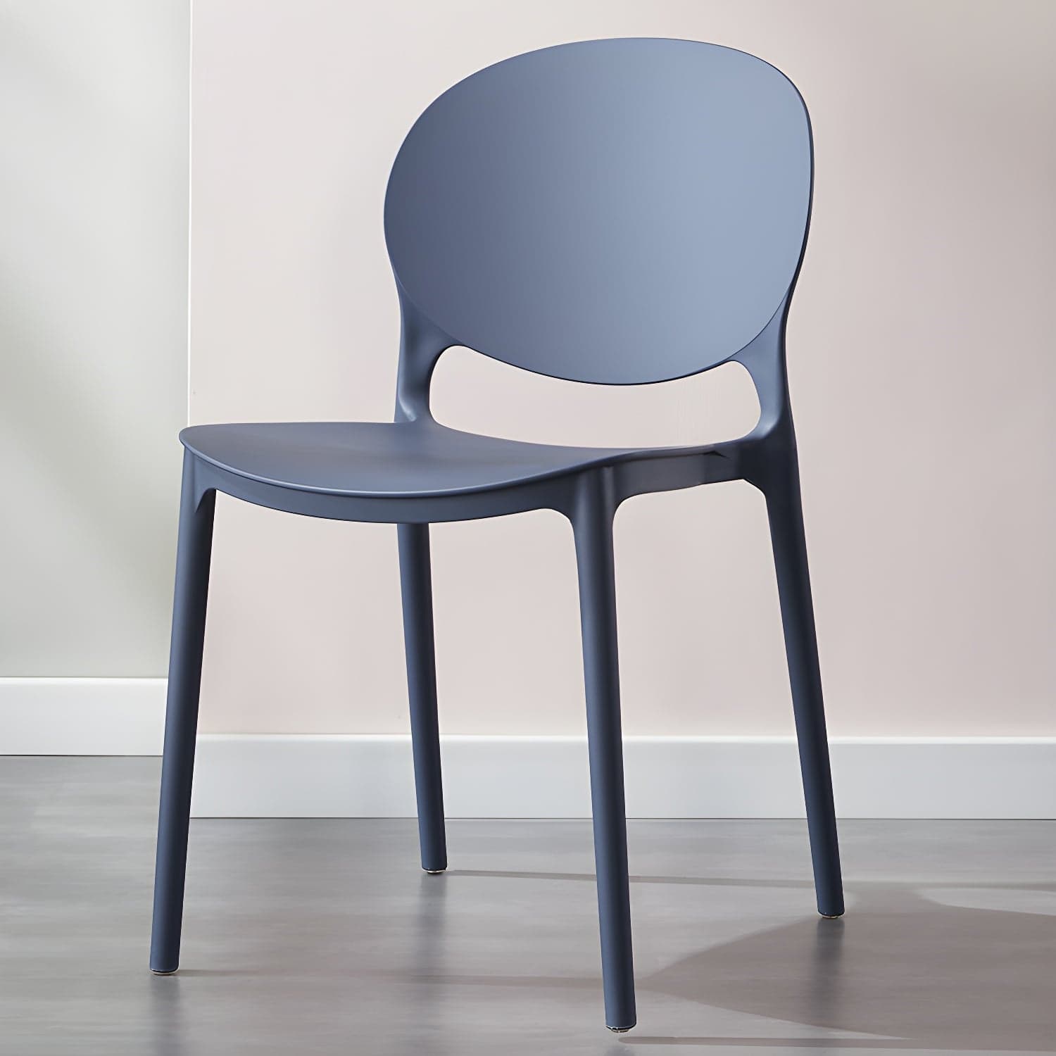 Scandinavian Armless Dining Chairs Stackable Plastic Open Back Side Chair - image 9