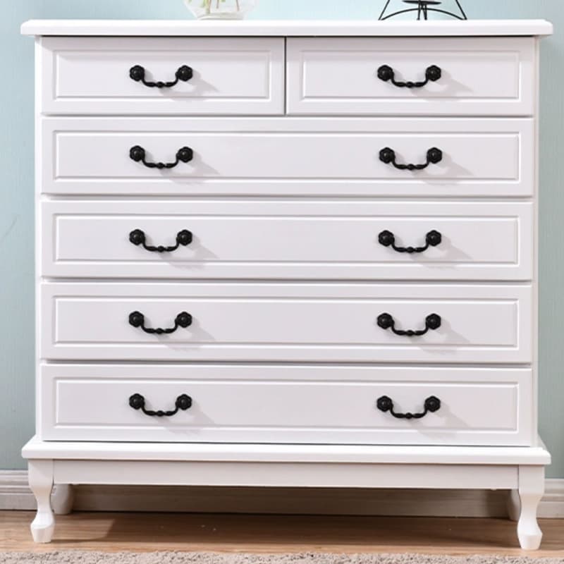 Traditional Style Black Handle Chest with Drawers in Solid Wood - image 10
