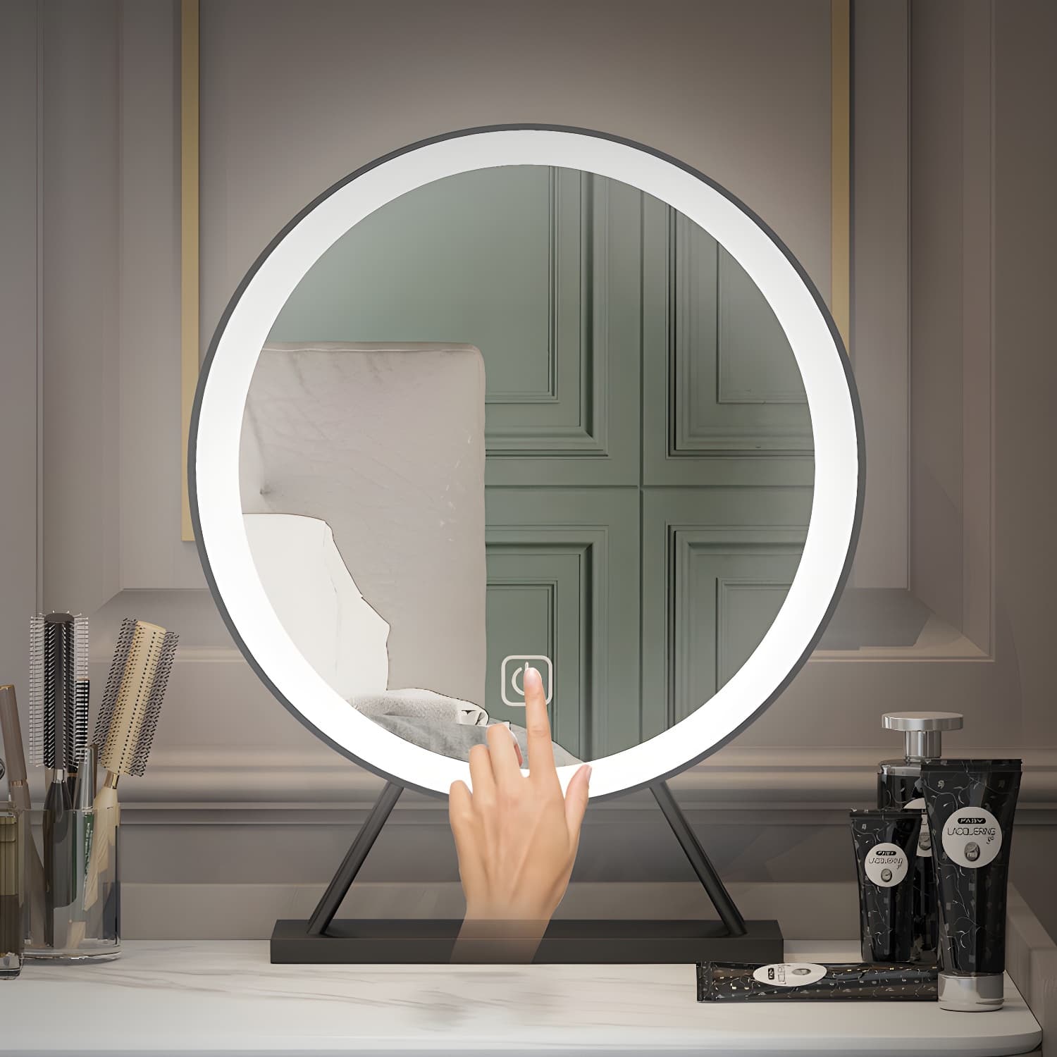 15" Wide Contemporary Make-up Vanity Mirror Dressing Table with Drawer - image 11