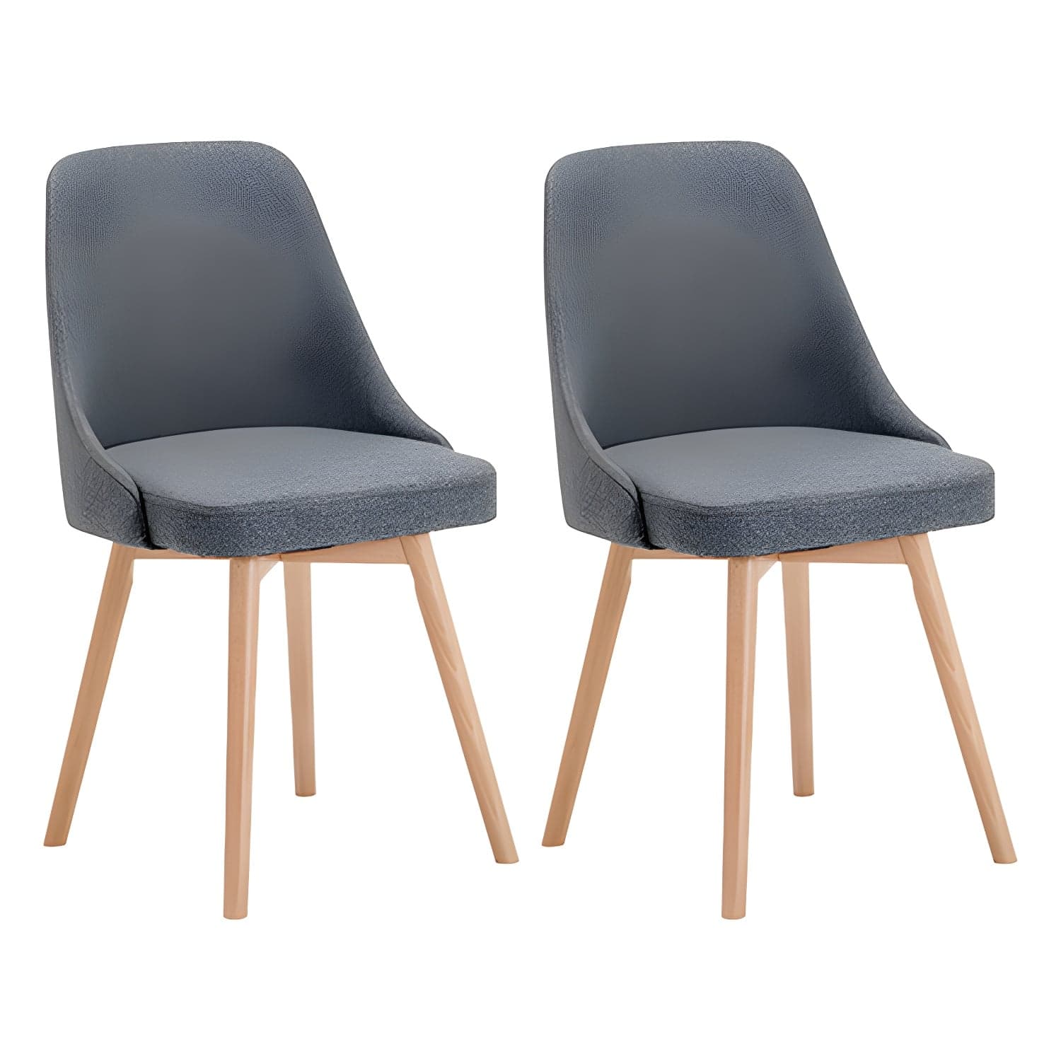 Upholstered Armless Dining Chairs Scandinavian Side Dining Chairs with Wood Legs - image 3
