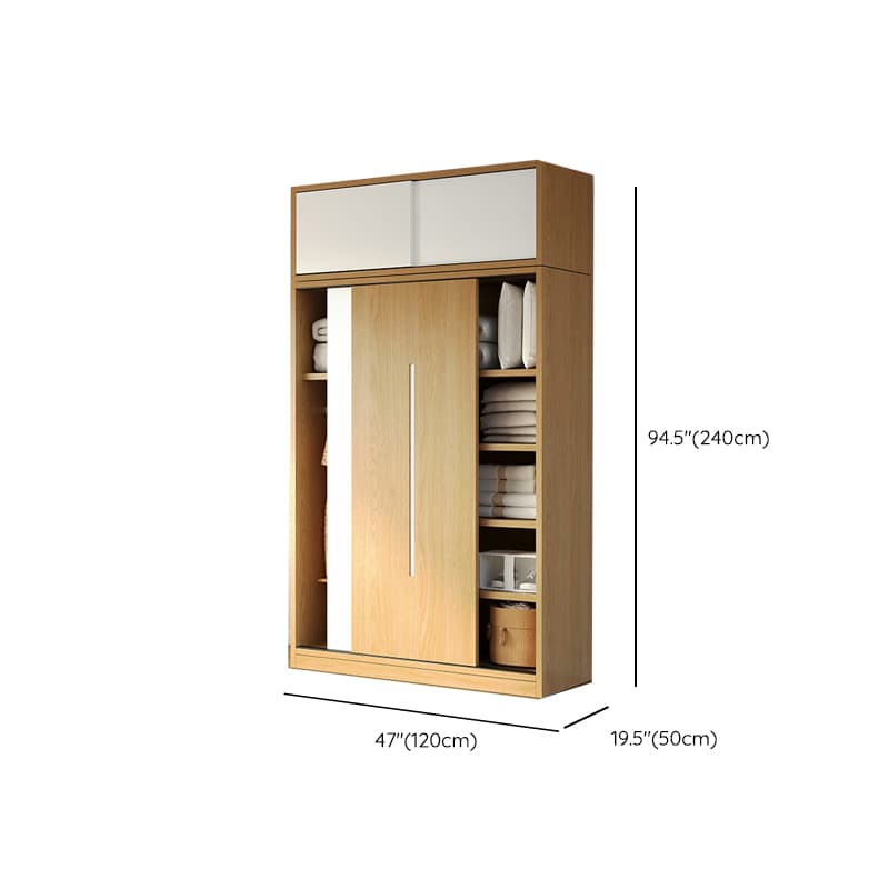Natural Color Minimalist Cabinet Armoire with Soft Close Drawer, Soft Close Door & Interior Shelves - image 16