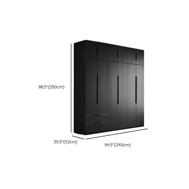 Ink Trendy Timber Wardrobe Armoire with Soft Close Drawer and Door, Interior Shelves, Clothing Rod - image 34