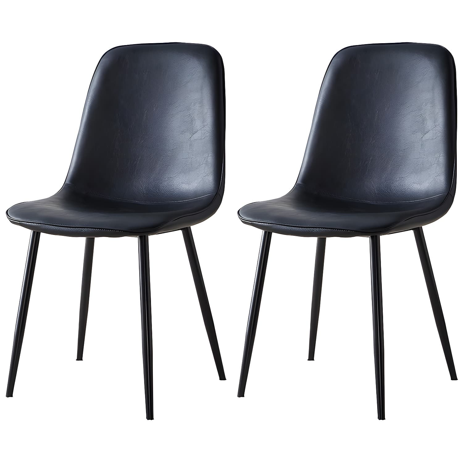 Upholstered Armless Dining Chairs Home Side Chairs with Metal Legs (Set of 2)