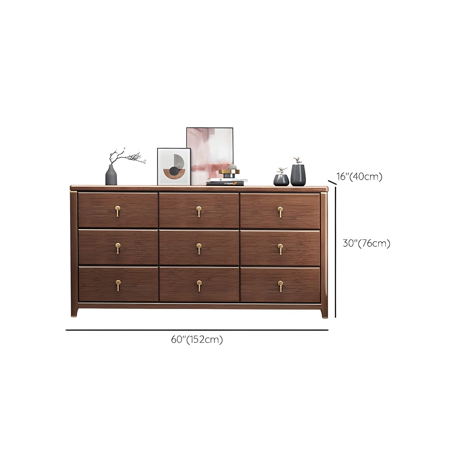 Mid Century Modern Chest Wood Rectangular Chest in Walnut Finish - image 21