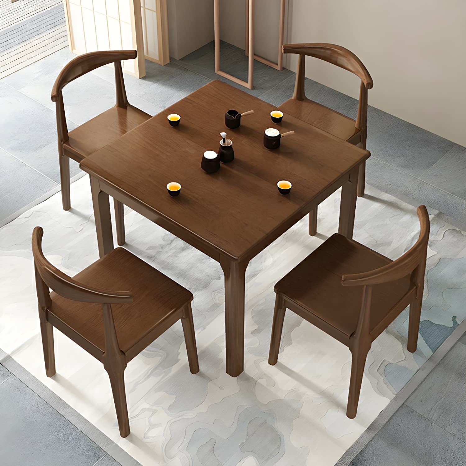 Squared Wood Kitchen & Dining Table with Legs Standard Height - image 10