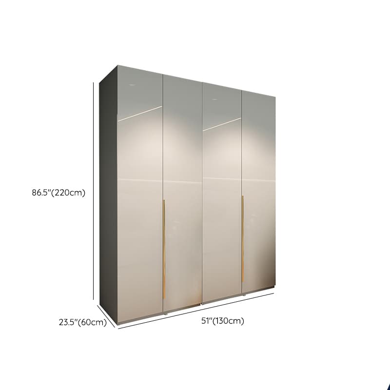 Gray Contemporary Timber Self-supporting Wardrobe Armoire with Soft Close Drawer, Soft Close Door, and Interior Shelves - image 48