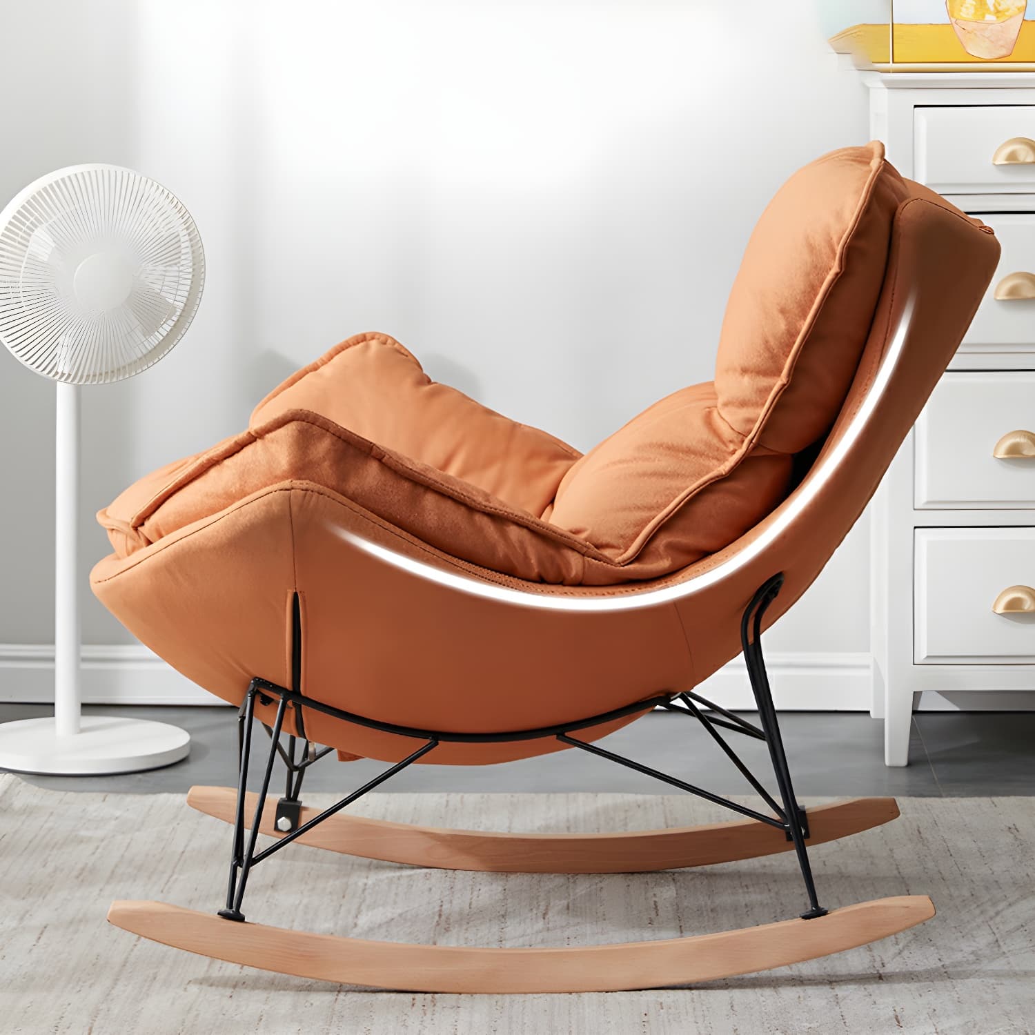 36" Wide Upholstered Removable Rocking Accent Chair with Light Legs - image 11