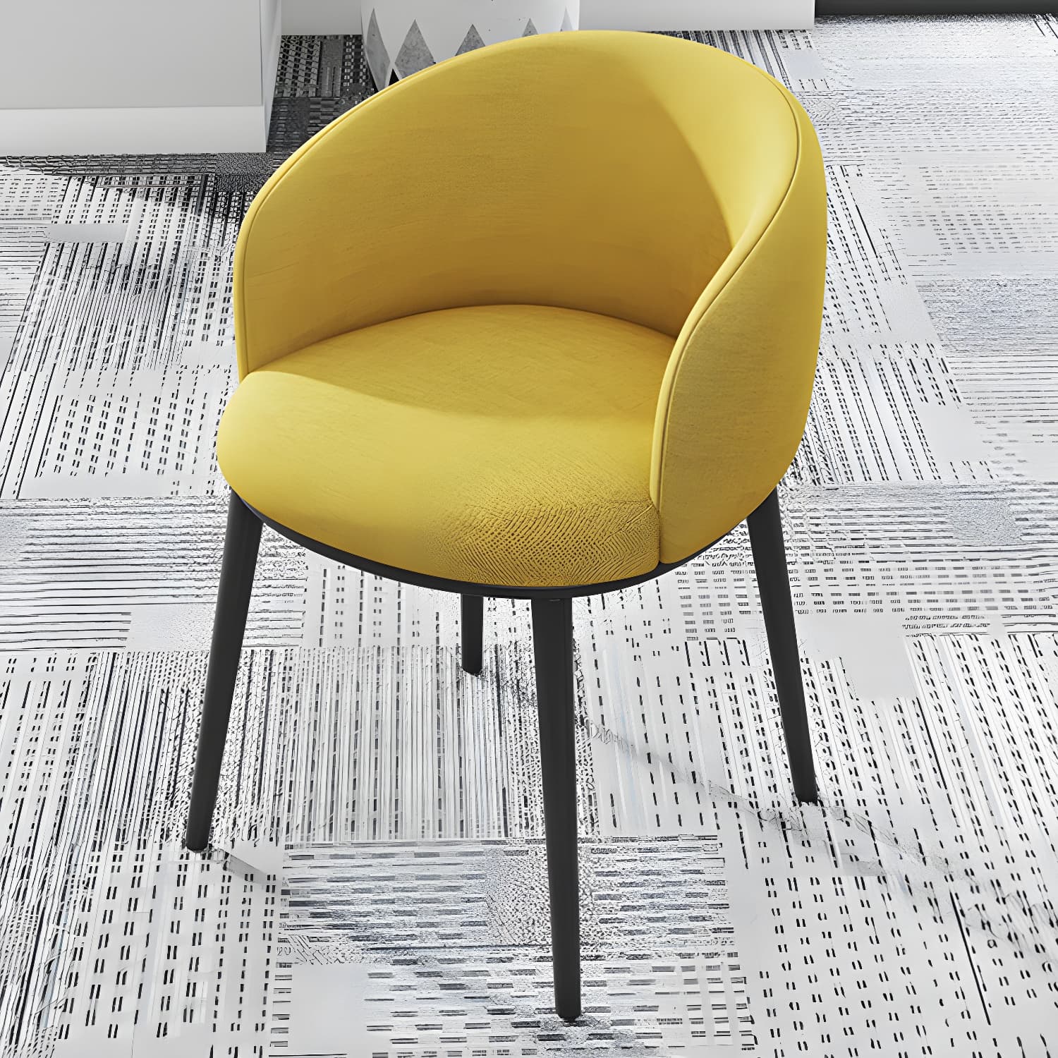 Modern Upholstered Home Arm Chair Solid Back Matte Finish Dining Chair - image 13