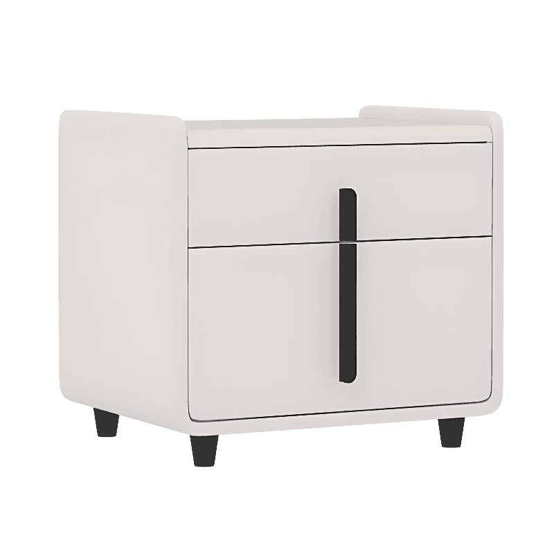 Organic Modern Nightstand With Drawer Organization with 2 Drawers, Pleather Countertop, and Leg - image 8