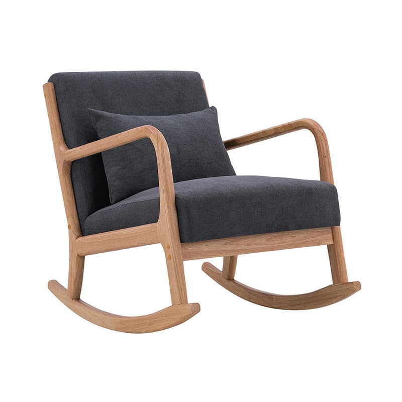 Nordic Natural Cotton Stationary Rocking Couch Chair with Back - image 5