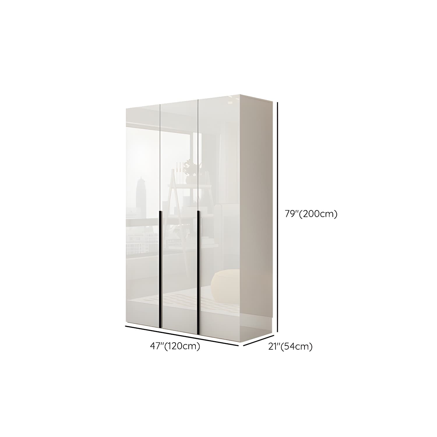 Hinged Wardrobe Armoire with Shelves White Wardrobe Closet for Home - image 11
