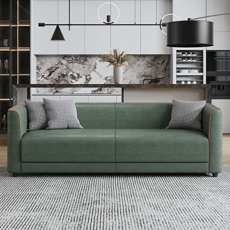 Dove Grey/Lime Green/Apricot Color Standard Sofa with Concealed Support for Parlor