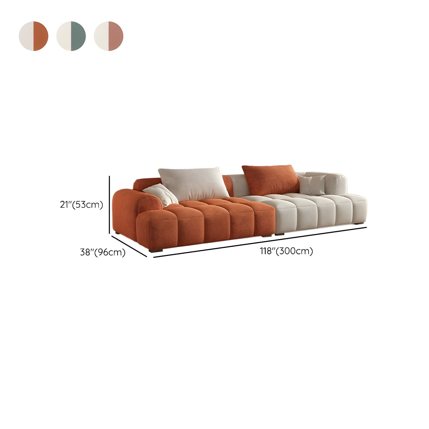 24.8" High Sofa with Tight Back Square Arm Corduroy for Apartment - image 25