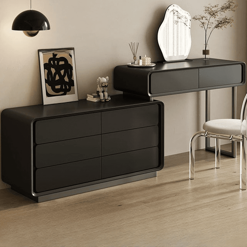 Modish Large Vanity Set with Laminate Table Top, White Chair, 8 Drawers, Light Up Mirror