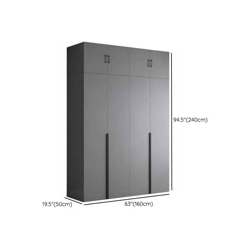 Trendy Dove Grey Wooden Wardrobe with Interior Shelves, Soft Close Door & Hanging Rod - image 29