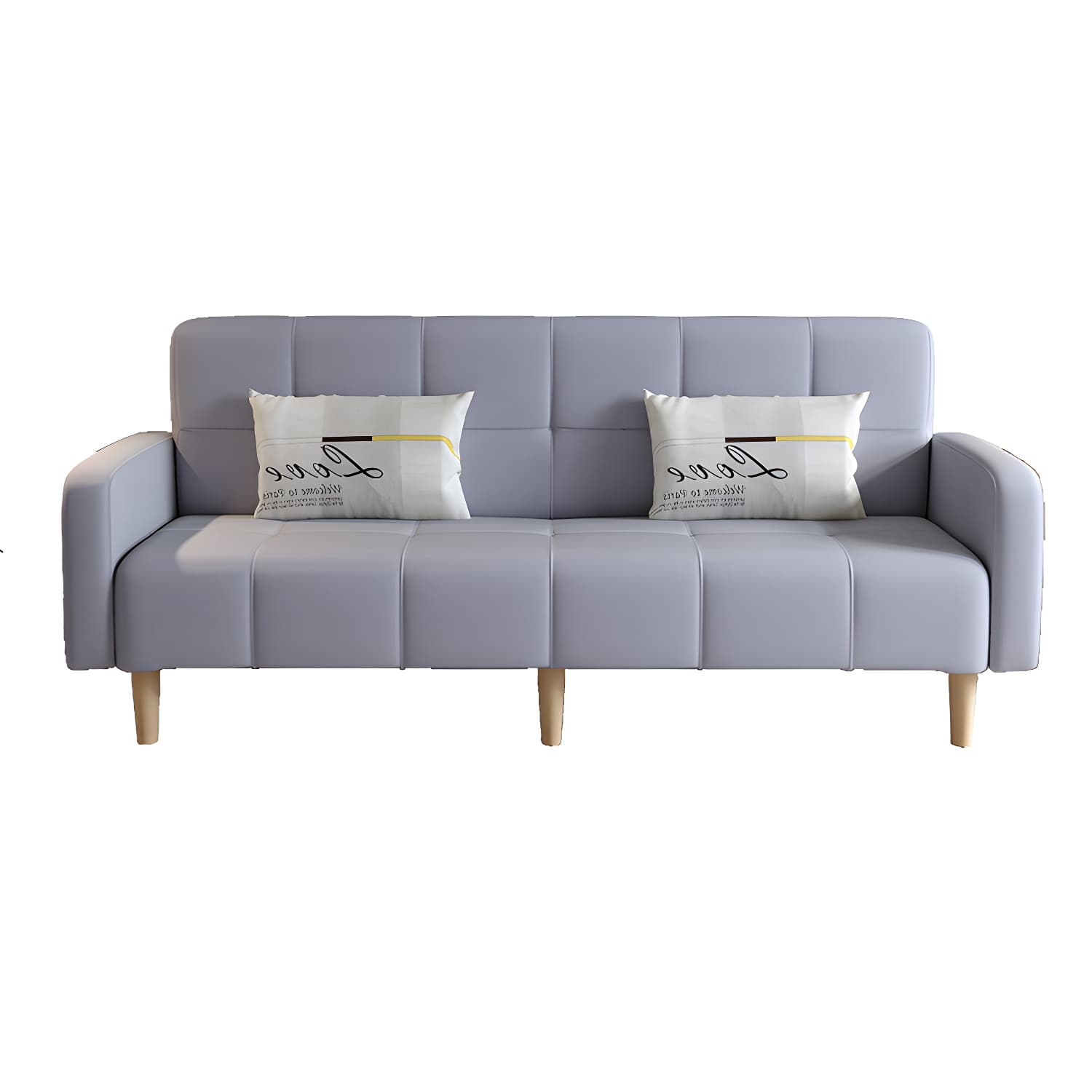 Living Room Linen Chesterfield Sofa with Wooden Legs Square Arm Loveseat - image 18