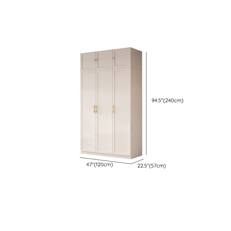 Simple Beige Engineered Wood Freestanding Armoire Cabinet with Soft Close Door, Clothing Rod & Interior Shelves - image 24