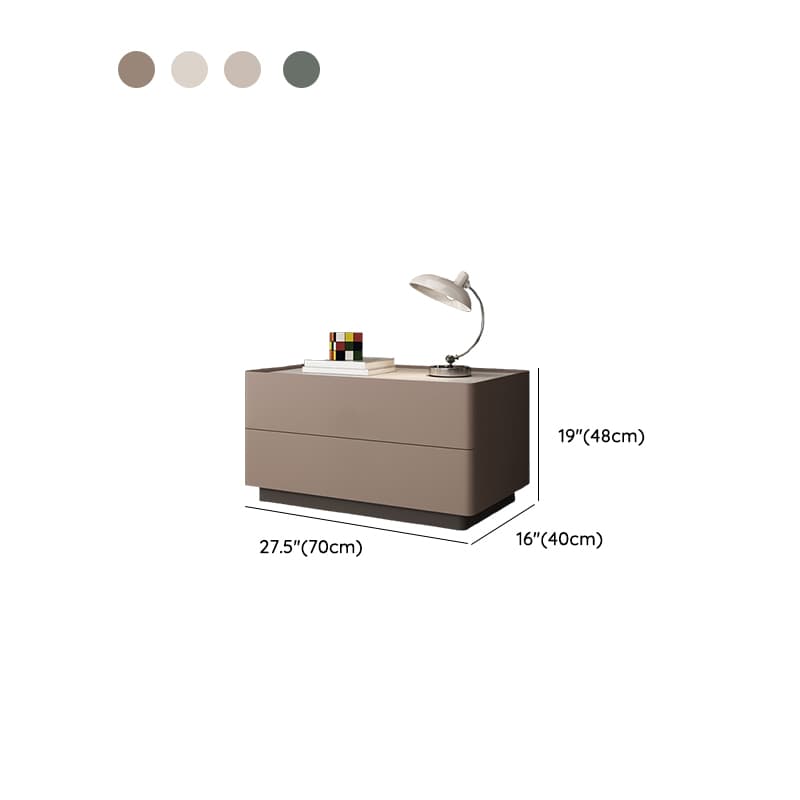 Casual Sintered Stone Countertop Drawer Storage Nightstand with 2 Drawers - image 14