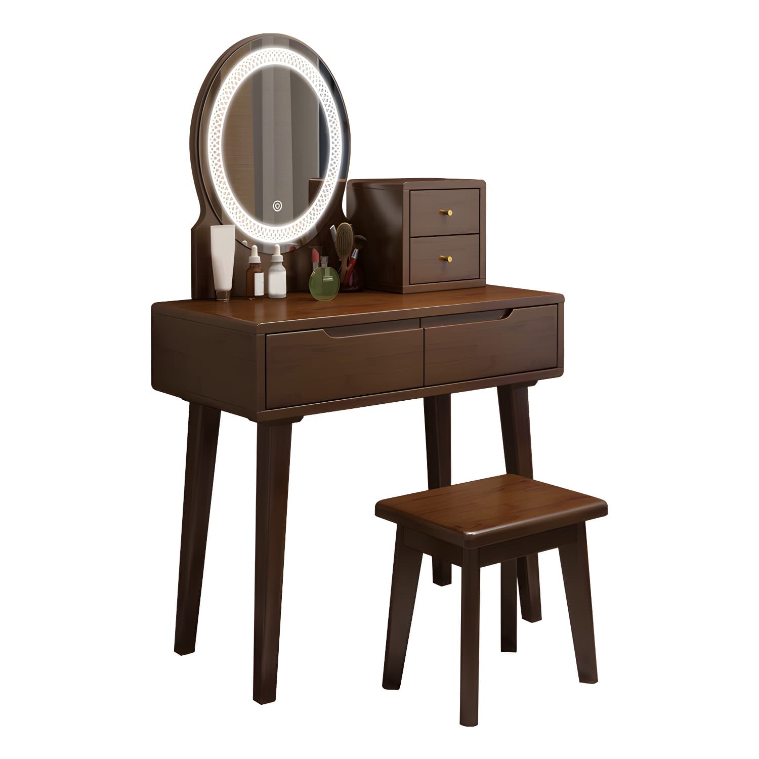 Scandinavian Vanity Makeup Table Set Solid Wood Dressing Table Stool Set - image 9