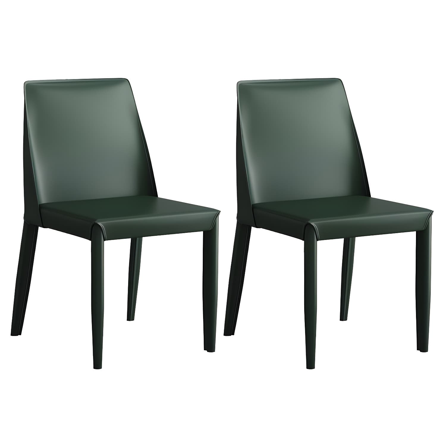 Modern Leather Dining Chair Parsons Furniture with Steel Legs in Matte Finish for Home - image 5