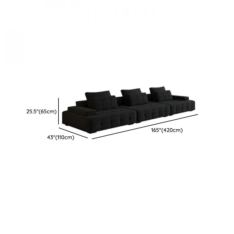 Cotton Midnight Black Standard/Single Sofa with Armrest and 4/3/1 Pillows - image 15