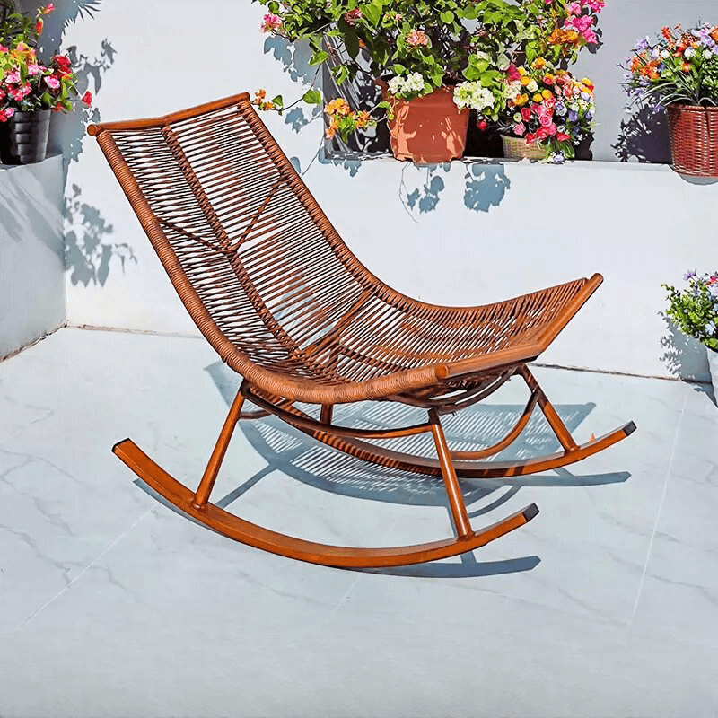 Cocoa Craftsman Wicker Front Porch Rocking Chairs with Separable Pillowcase - image 15