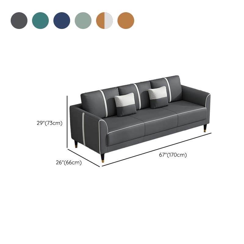 Trendy Scratch-durable Lime Green/Cocoa/Coffee Sofa Couch with Flared Arm, 3-Seater, 2 Pillows, and Wide Pillow Back - image 21