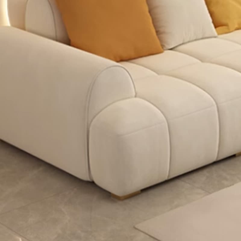 Six-Seated Beige Sectional Sofa: Anti Cat Scratch Fabric, Modern Style, Wood Frame, Tight Back - image 7