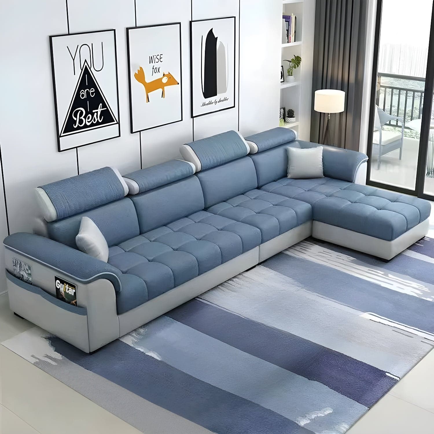 Contemporary L-Shaped Sectional Sofa with Adjustable Pillows and Storage - image 3