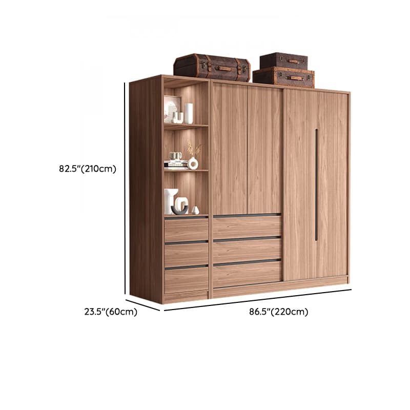 Modern Simple Style Sand Manufactured Wood Self-supporting Wardrobe with Soft Close Drawer, Interior Shelves & Soft Close Door - image 18