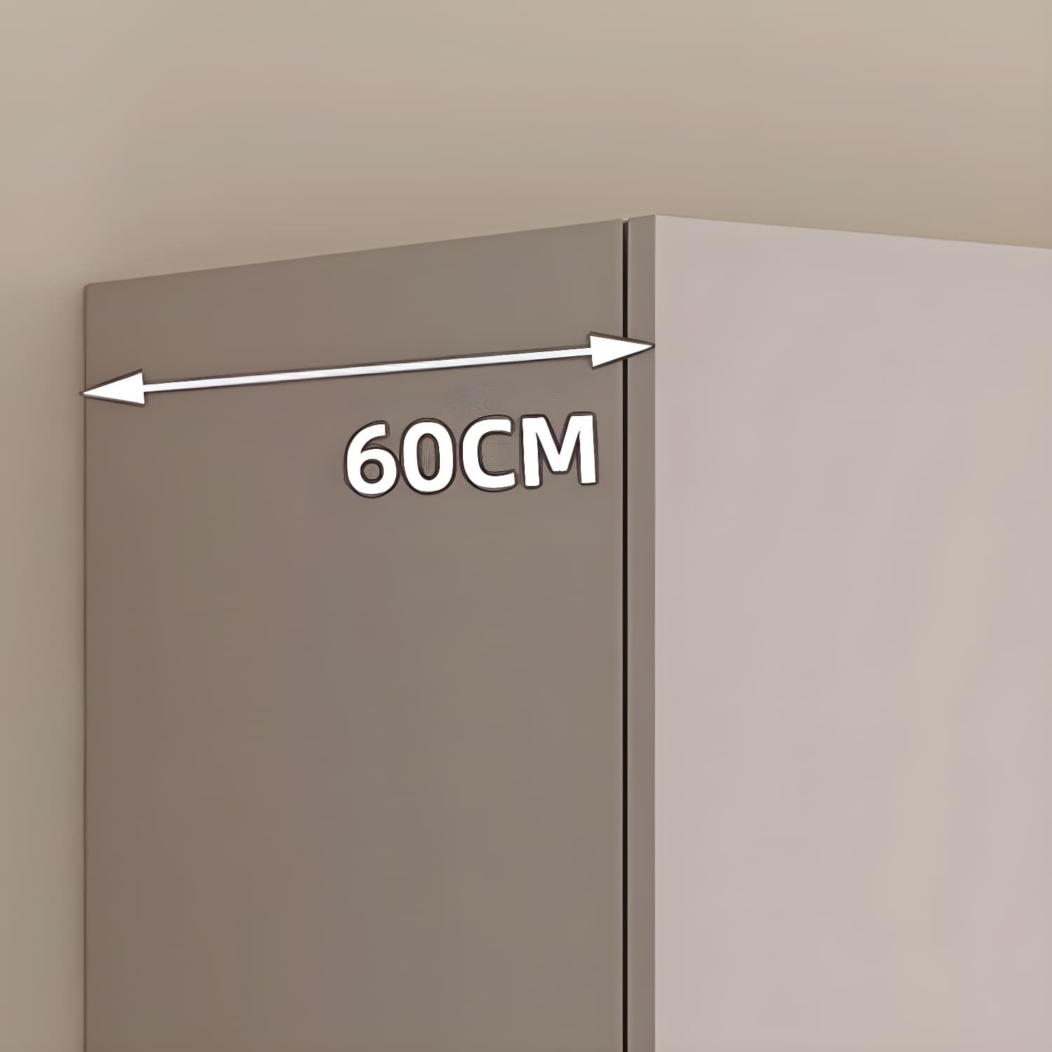 Modern Grey Wardrobe Armoire with Clothing Rod & Adjustable Shelves - image 6