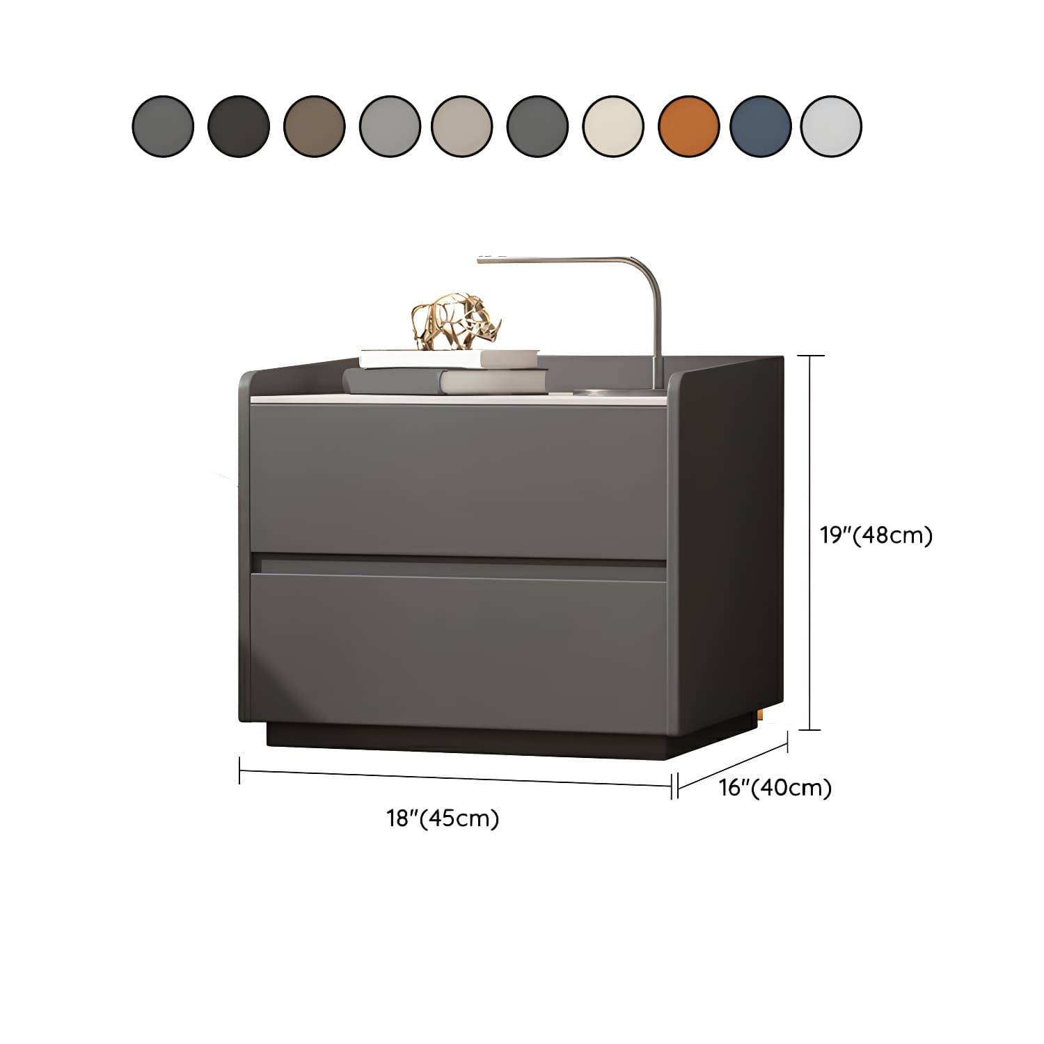 White Slate Countertop Nightstands Increase The Surrounding Height to Prevent Falling - image 19