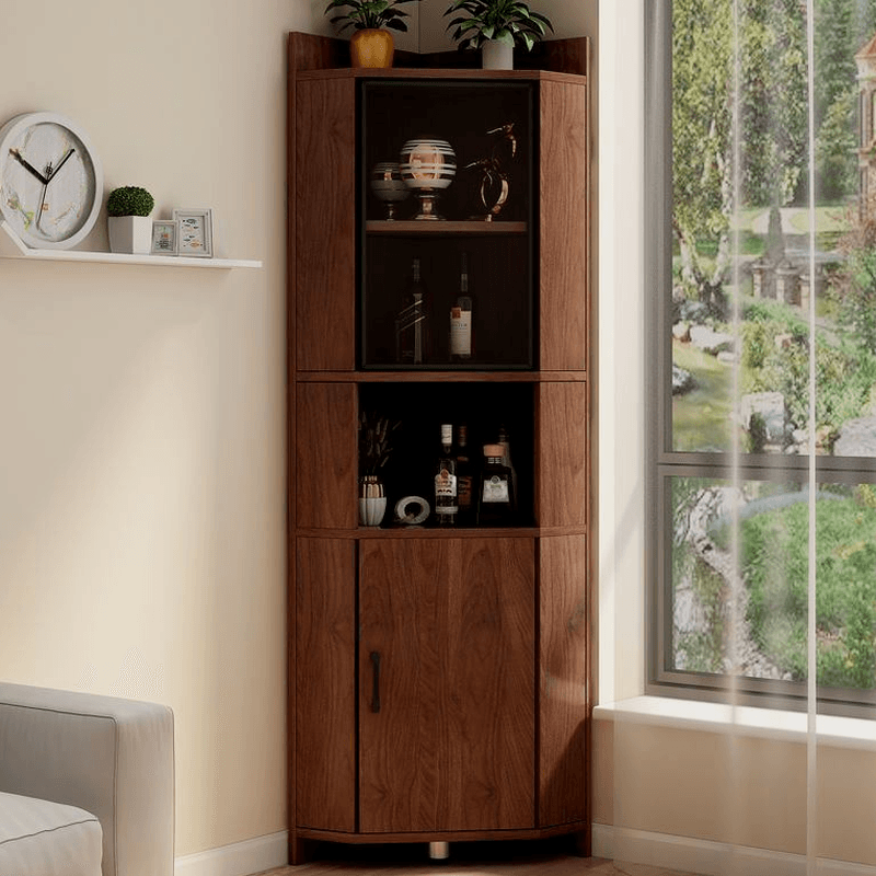 Gray/Wood Grain Unattached Accent Cabinet with Engineered Wood for Living Room - image 5