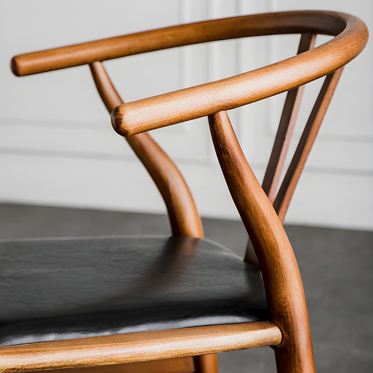 Scandinavian Style Wood Dining Chair Dining Room Wishbone Chair with Arm - image 25