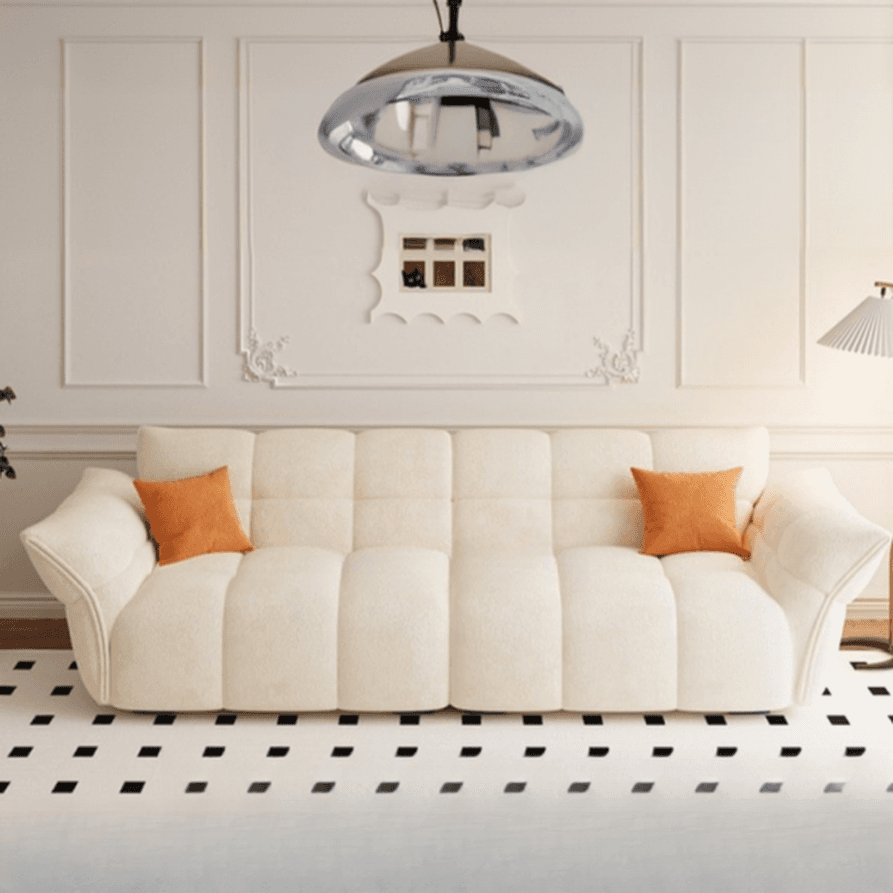 Modern Solid Color Tear Resistant Sofa Couch in Grey/Carnation/Olive Green with Seating Capacity of 5/4-seater/3-seater and 2 Pillows - image 9