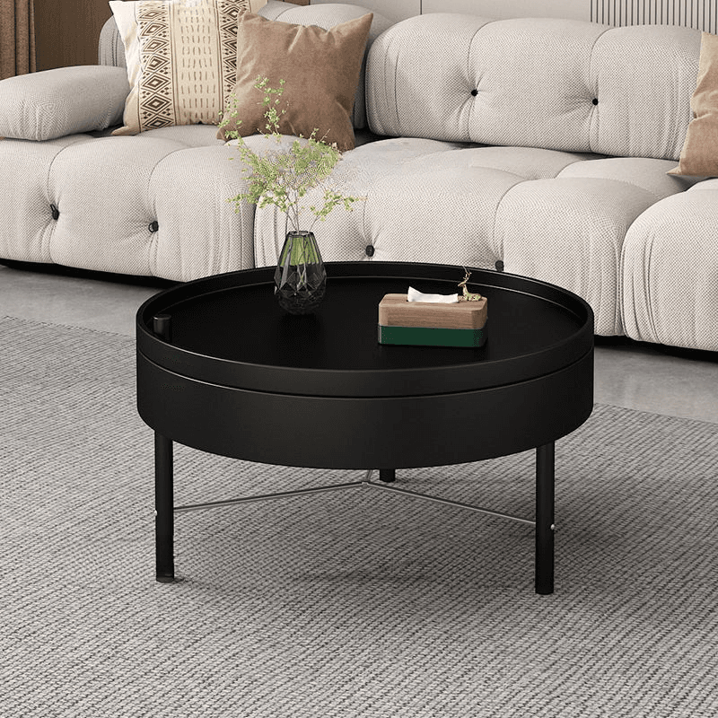 Shabby Chic Circular-shaped Lumber Pallet Table with Stockroom for Indoor Use