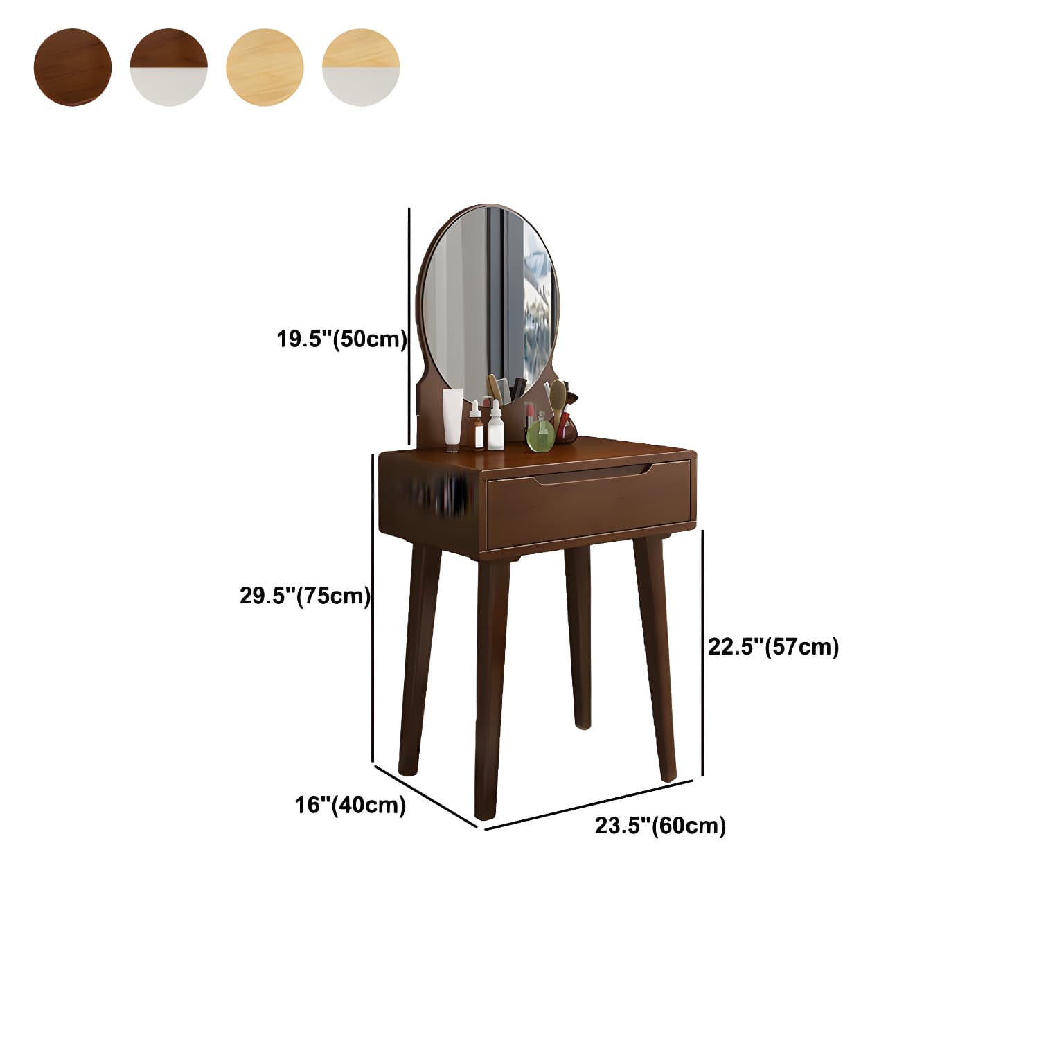 Scandinavian Vanity Makeup Table Set Solid Wood Dressing Table Stool Set - image 18