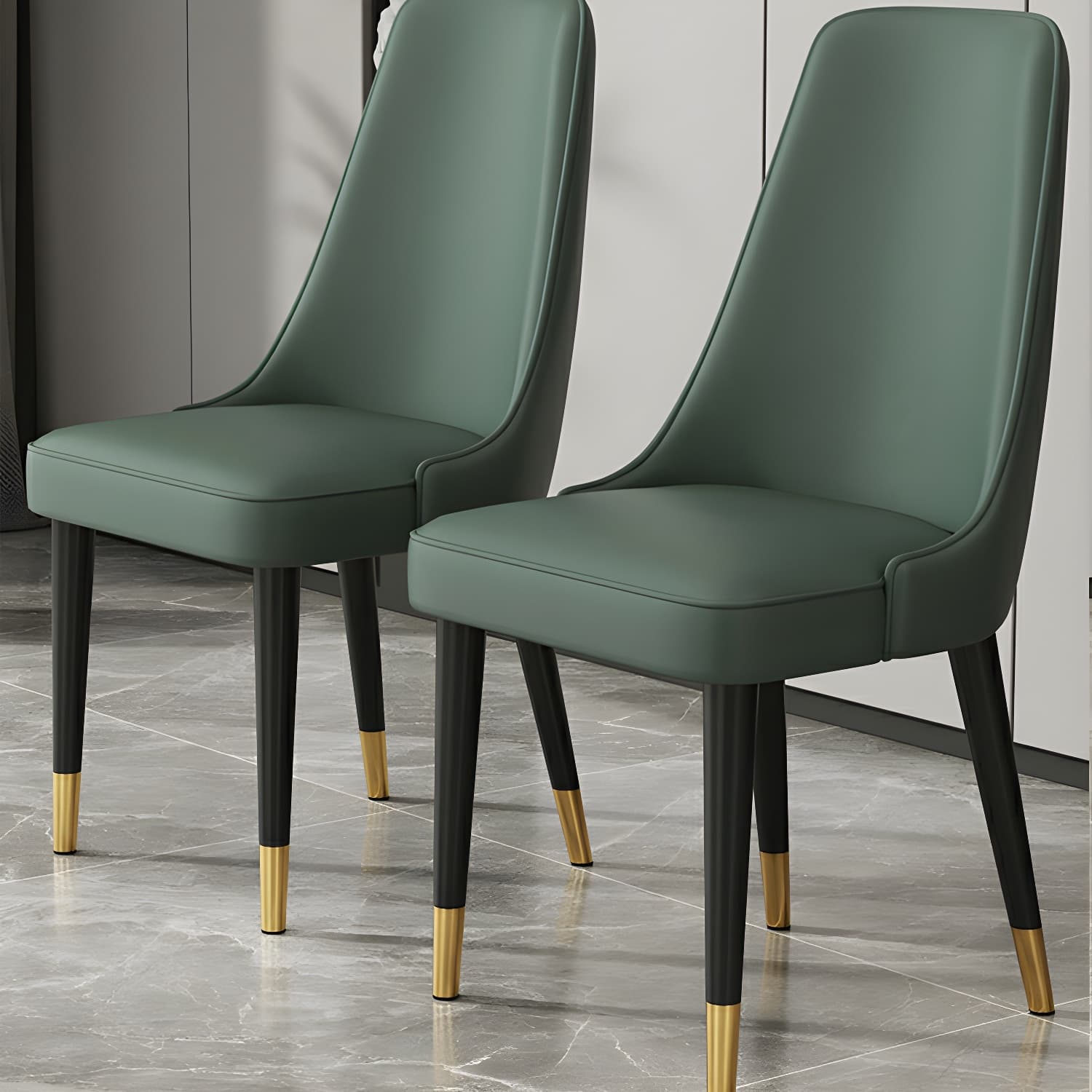 Mid-Century Modern Armless Faux Leather Kitchen and Dining Side Chair in Parsons Style - image 14