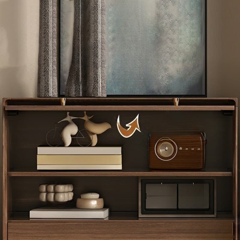 Antique Unattached Accent Cabinet Sitting Room with Drawers & Door - image 9