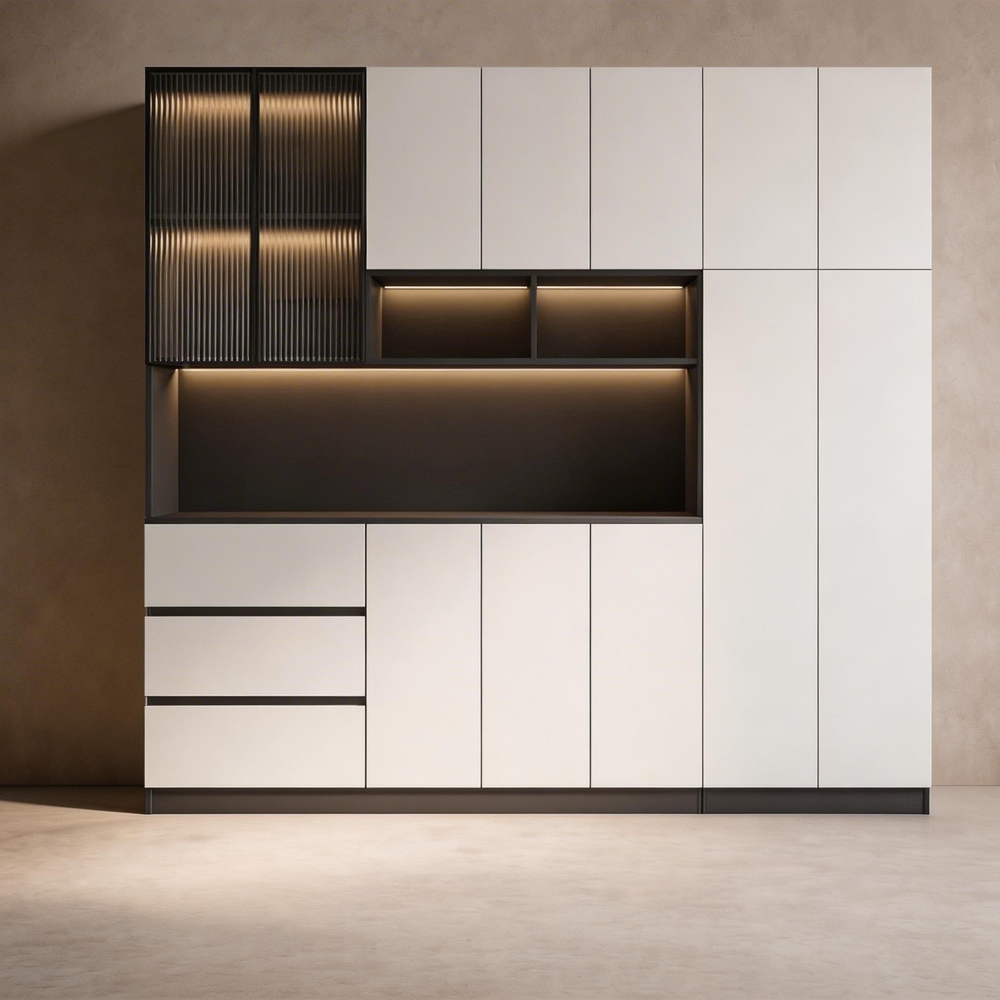 Trendy Sideboard with 3 Drawers, Cupboard, Wide/Standard/Narrow Sizes, 2/1 Shelves, Cabinets, and Glass-panel Door - image 27