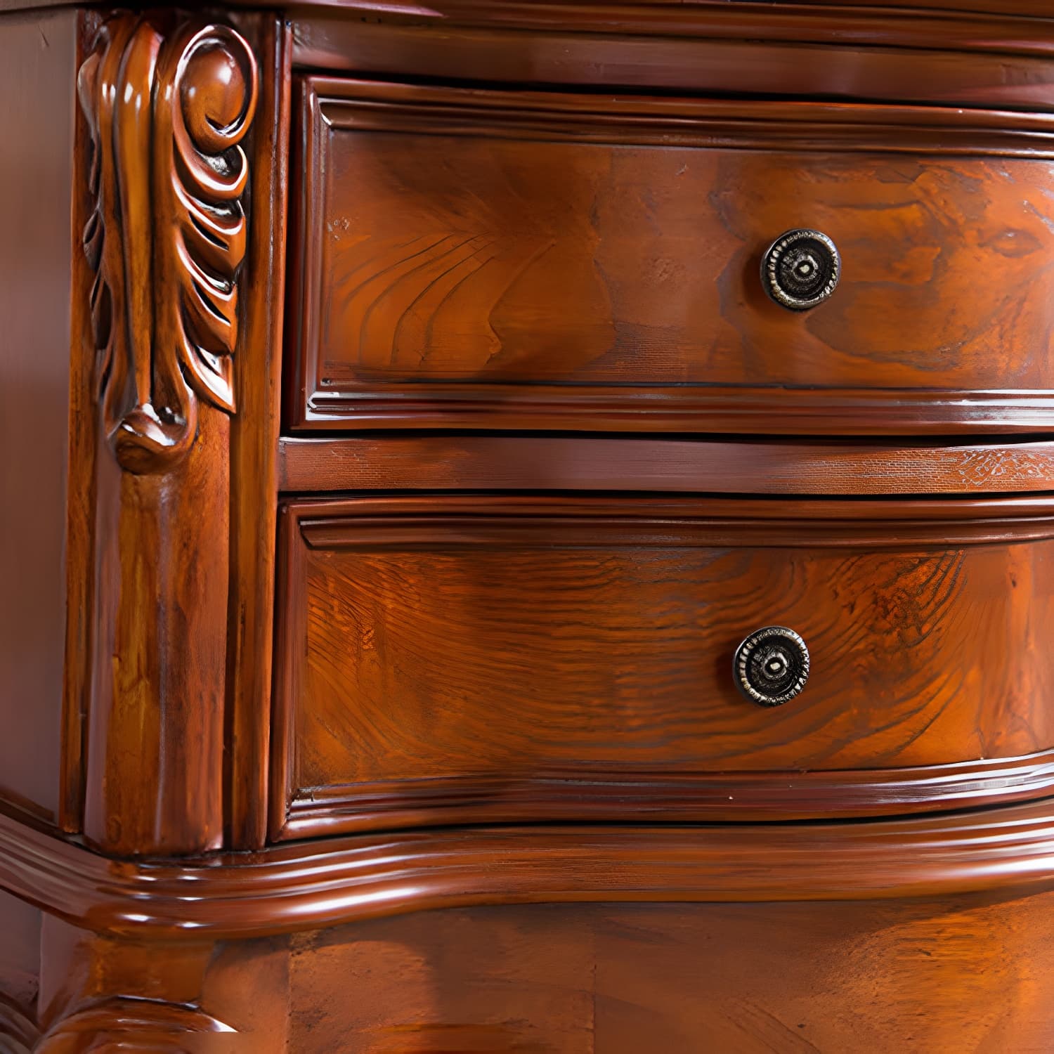 Solid Wood TV Console Traditional Enclosed TV Cabinet with Glide Drawers - image 8