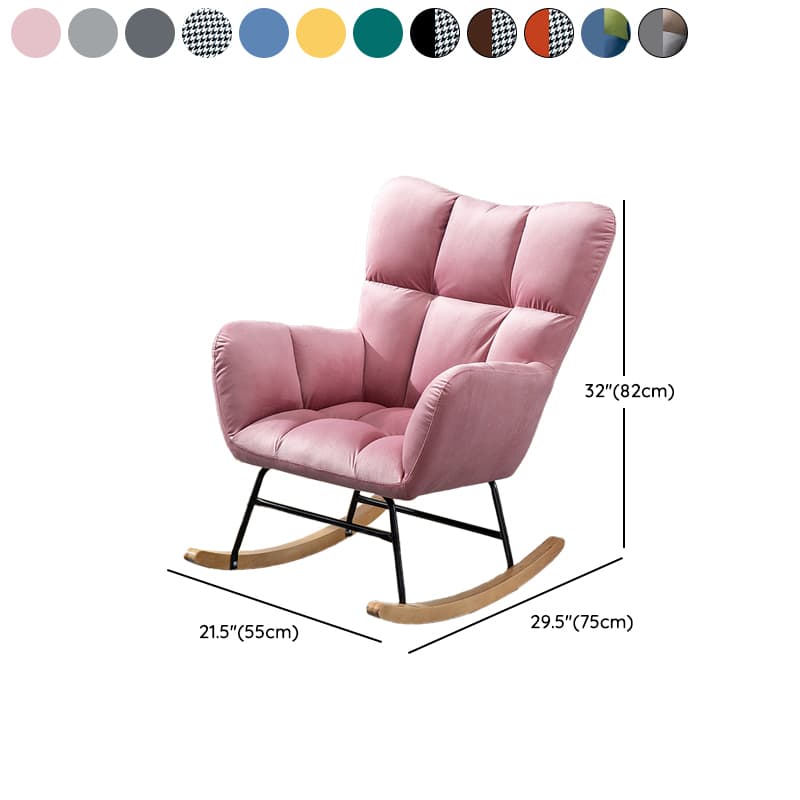Contemporary Alloy Cushioned Living Room Rocking Chair 2 Piece Set with Footstool & Recessed Arm - image 32