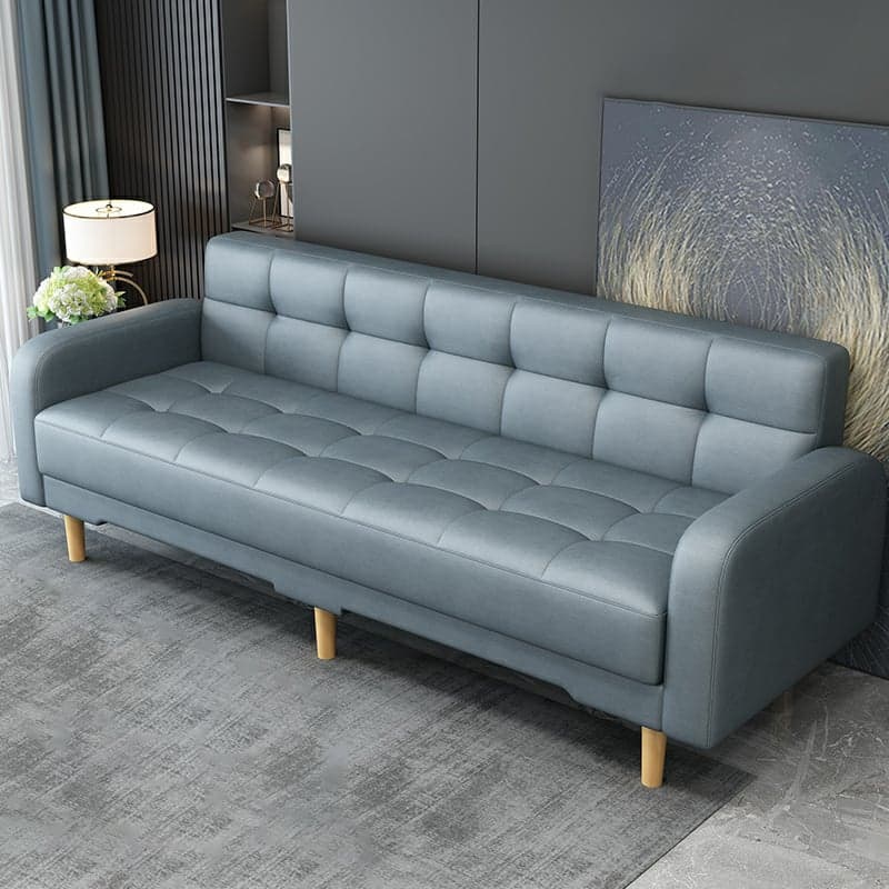 Square Arm Foldable Convertible Sofa with Biscuit Back for Living Spaces - image 6