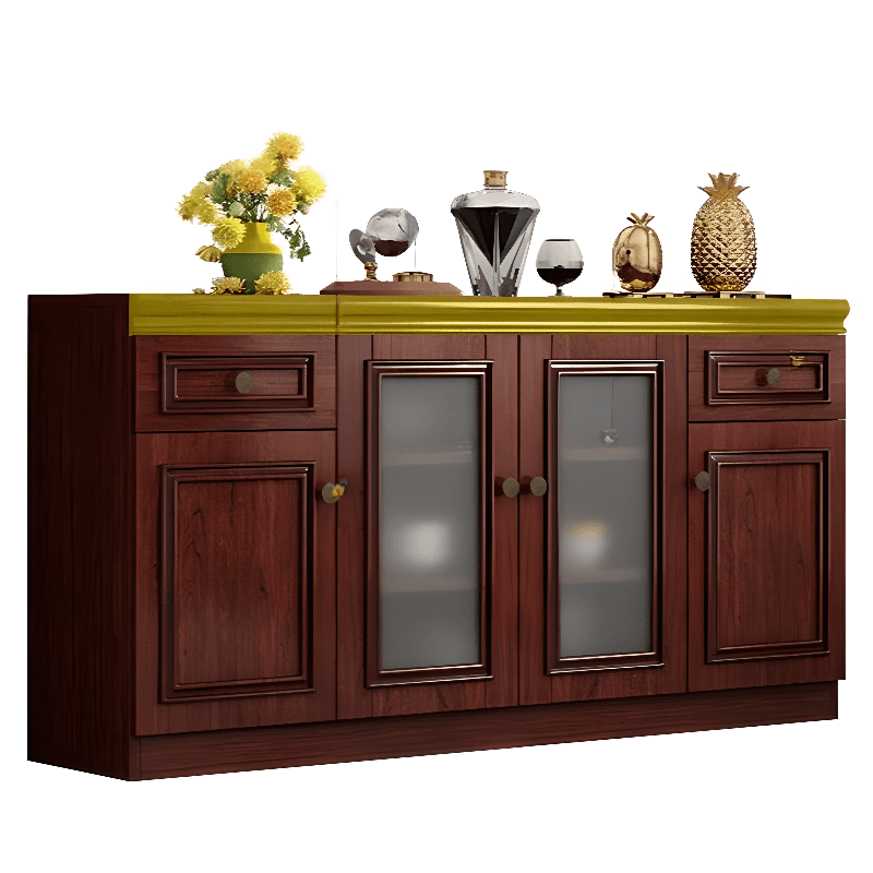 Unattached Microwave Storage Cabinet with Wine Storage Unit - image 11