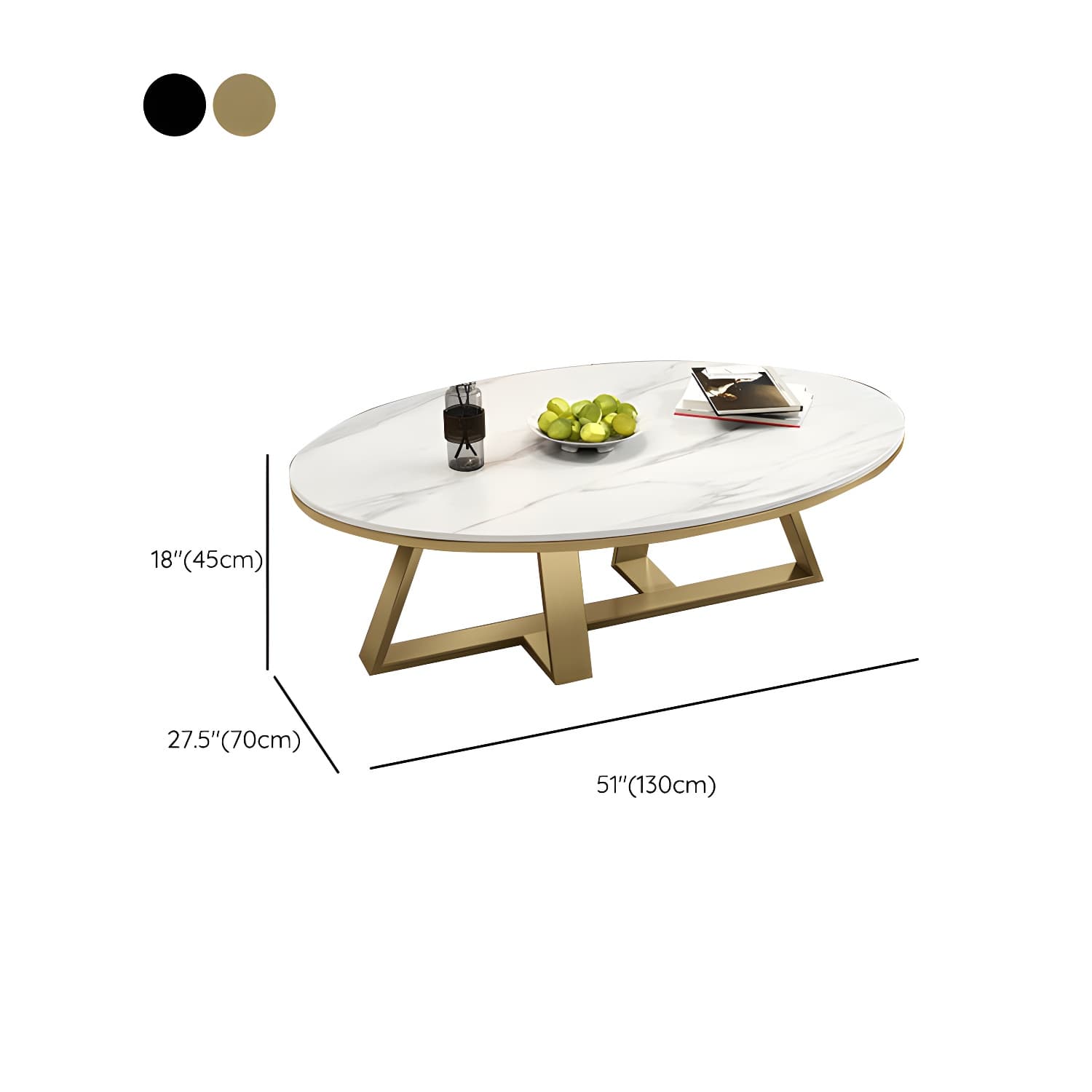 Metal Cross Legs Cocktail Table Luxurious Oval Stone Top Coffee Table - image 19